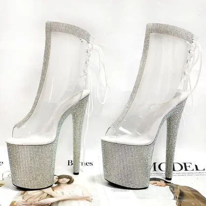 20CM Platform Sandals for Women High Heels Slip-On Closure Fashionable & Sexy Pole Dance Shoes for Summer & Autumn