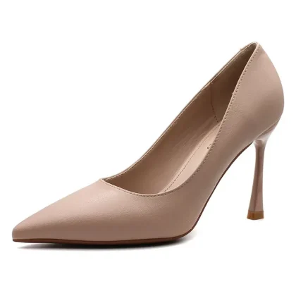 Professional Commuting High Top Slip-On High-heeled Pointed-toe Thin-heel Single Shoe Soft Microfiber Elegant Women's
