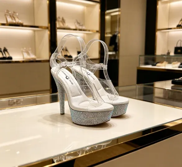 Size CBBA Bikini Fitness Contest Heels Transparent Platform Crystal Bodybuilding Stage Competition Special Shoes