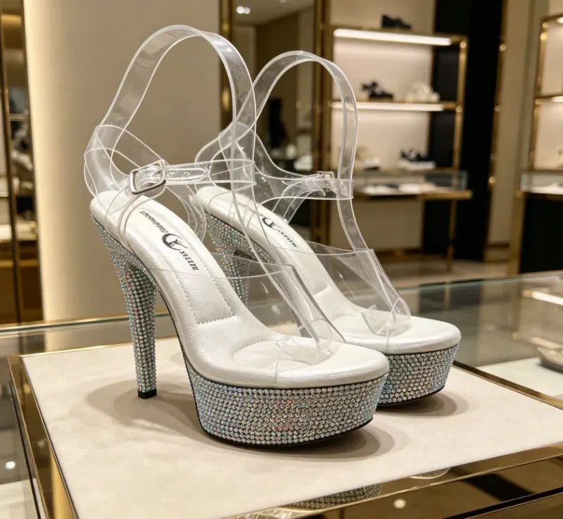 Size CBBA Bikini Fitness Contest Heels Transparent Platform Crystal Bodybuilding Stage Competition Special Shoes - Image 2