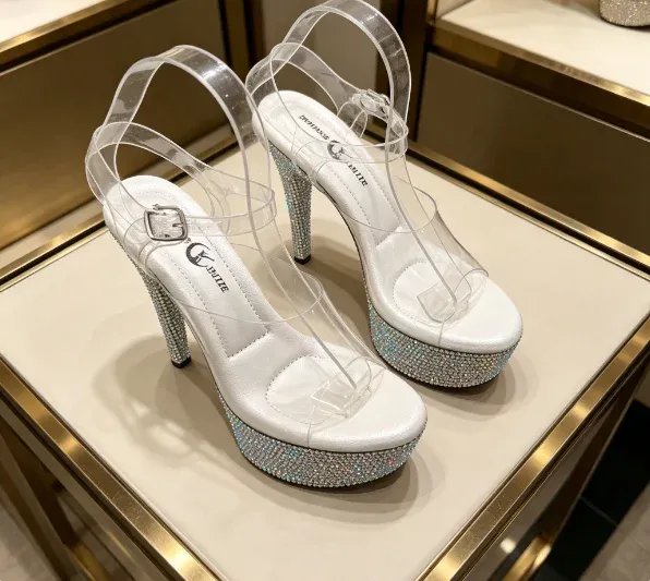 Size CBBA Bikini Fitness Contest Heels Transparent Platform Crystal Bodybuilding Stage Competition Special Shoes - Image 5