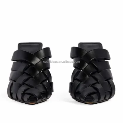 Luxury Leather Sandals Wedding Party Sexy Stilettos Lambskin Women Alfie Leather Mules Alfie Mules Slip-on Heeled Sandals Shoes