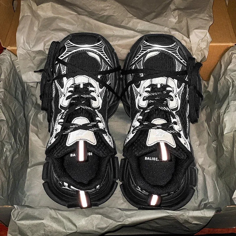 High-end Designer BALEN Black White Dad Shoes 2026 Ninth Generation New Platform Casual Sports Height Increasing - Image 4