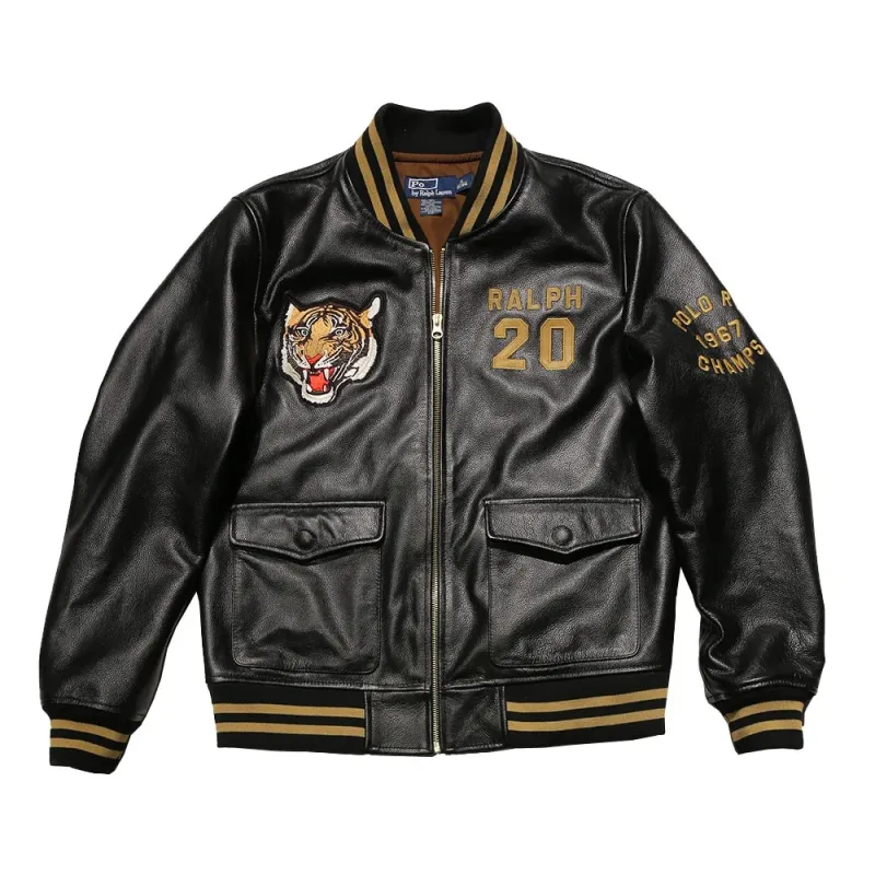 Baseball Uniform Casual Real Leather Coats Embroidered Tiger Cowhide Genuine Leather Jacket Men Clothing