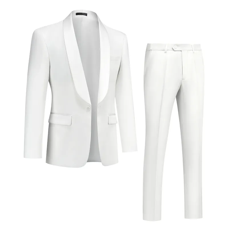 Made Formal Dresses White Shawl Lapel Men Suit 3 Piece Set Men Wedding Suits Groom Wedding Tuxedo Suit for Men - Image 2