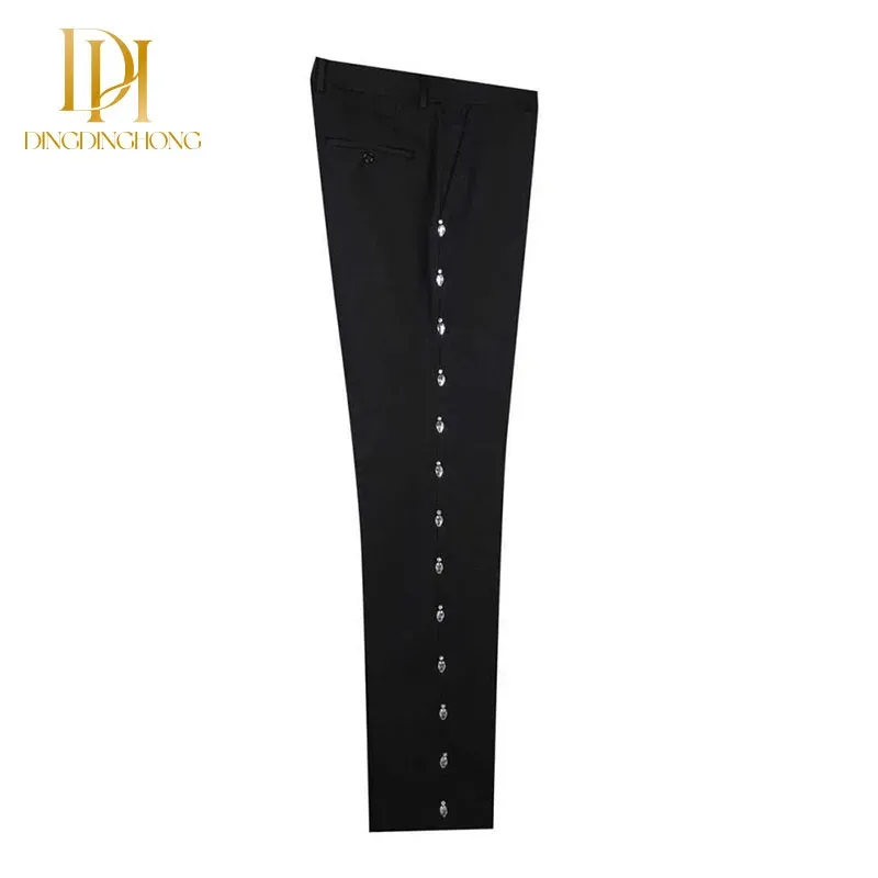 Luxurious Men's Wedding Suit 2-Piece Set Water Drop Diamond Double-Breasted for Peak Lapel Groom Pants for Summer Weddings - Image 5