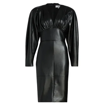 Soft Genuine Leather Mini Dress Women Trendy Design Lightweight Material Perfect for Spring and Summer