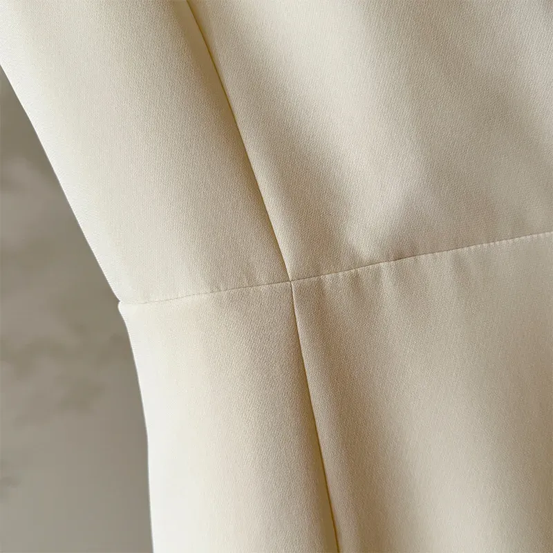 Vintage Three-Acetate Women's Summer Hepburn-Style A-Line Dress with V-Neck High-Waist Sleeveless Zipper Closure Mid-Length - Image 3
