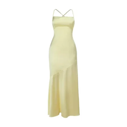 ZIPPY High Quality Nylon Cowl Neck Maxi Dress Elegant Luxury Evening Party Long Dress Sexy Backless Design Evening