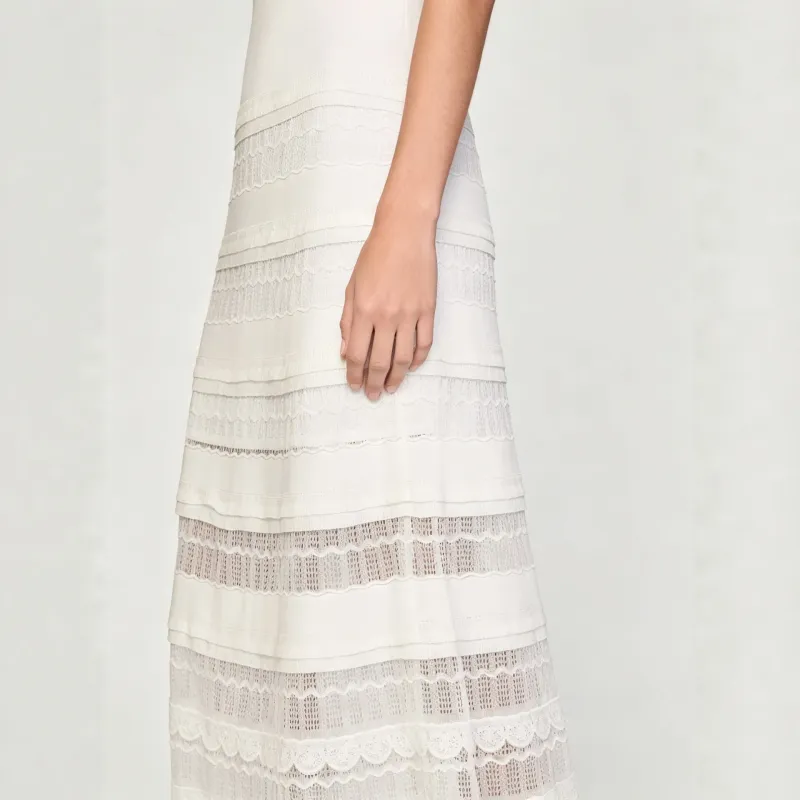 2026 Summer New French Style Hollow Deep V-neck Sling Dress Women's Elegant Slim-fit Tea Break Knitted Long Dress - Image 3