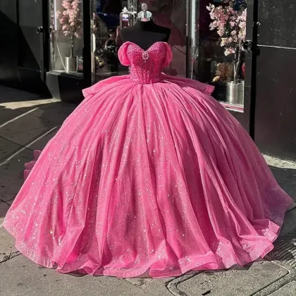 Women Wedding Dress Ball Gown Quinceanera Dresses Vestidos De 15 Anos Glittering Floor-Length Princess Party