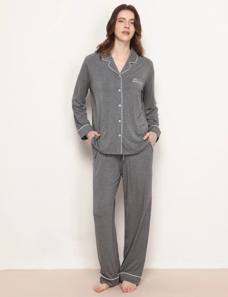 Eco-Friendly PJ Sets for Women Bamboo Viscose Spandex Blend Women Sleepwear Breathable Ultra-Soft Women Pajamas - Image 3