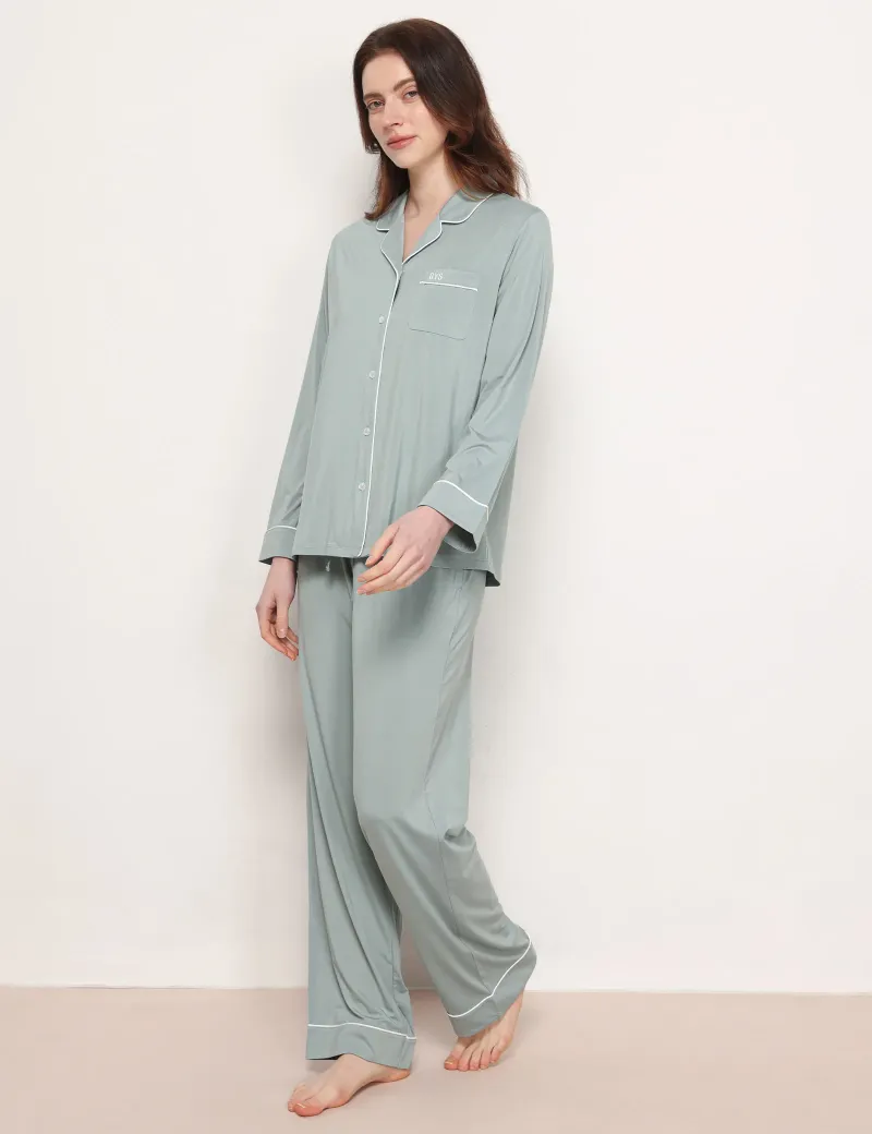Eco-Friendly PJ Sets for Women Bamboo Viscose Spandex Blend Women Sleepwear Breathable Ultra-Soft Women Pajamas - Image 4