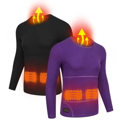 USB Heated 100% Cotton Women Mens Seamless Winter Warm Adult Base Layer Thick Cotton Long John Set Thermal Underwear Set