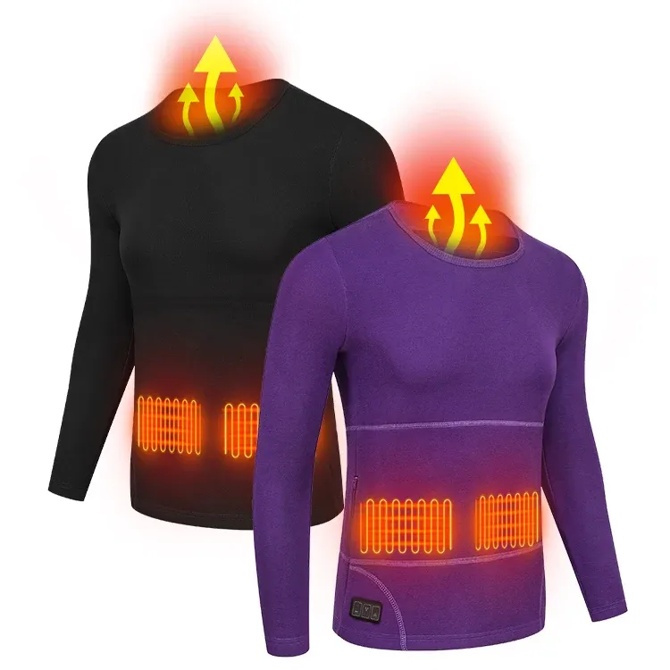 USB Heated 100% Cotton Women Mens Seamless Winter Warm Adult Base Layer Thick Cotton Long John Set Thermal Underwear Set