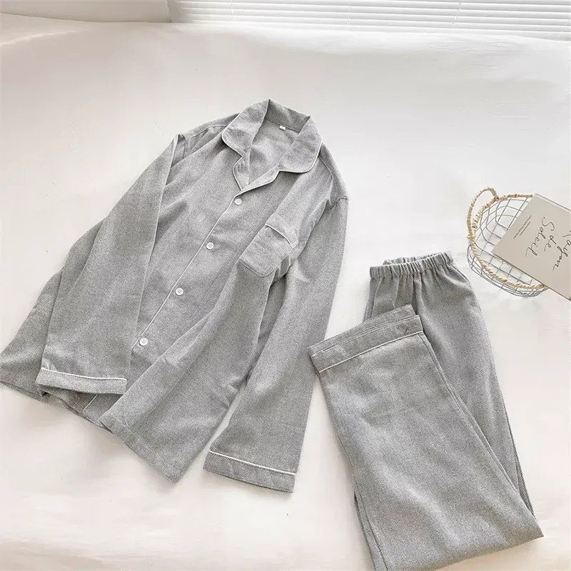 Luxury Unisex Pyjamas Men Women's Sleepwear Sets Korean Style Cotton Pajamas Women Lounge Wear Set Pajamas for Couples - Image 2