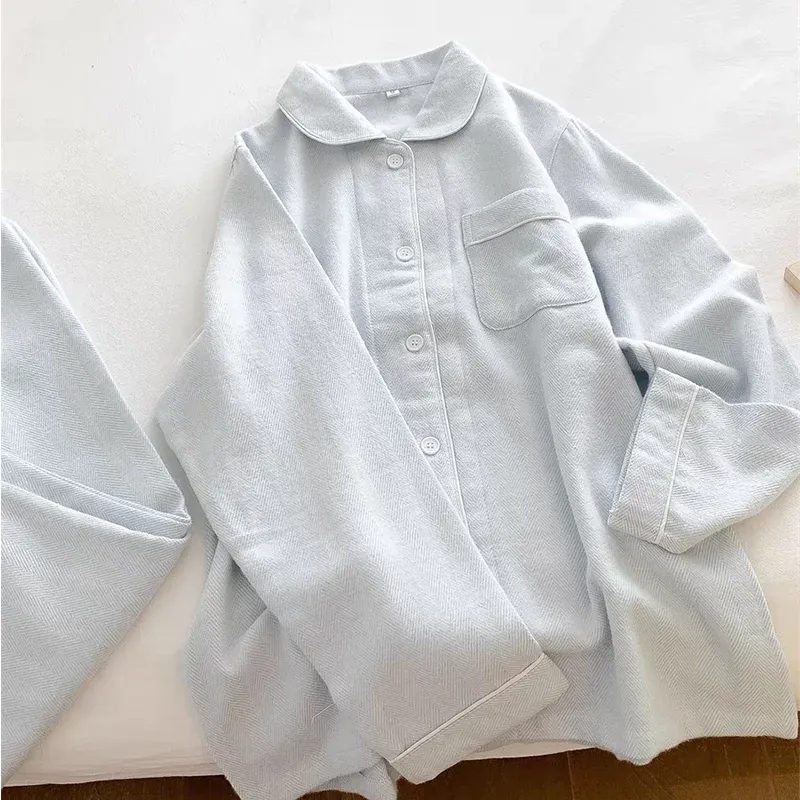 Luxury Unisex Pyjamas Men Women's Sleepwear Sets Korean Style Cotton Pajamas Women Lounge Wear Set Pajamas for Couples - Image 3