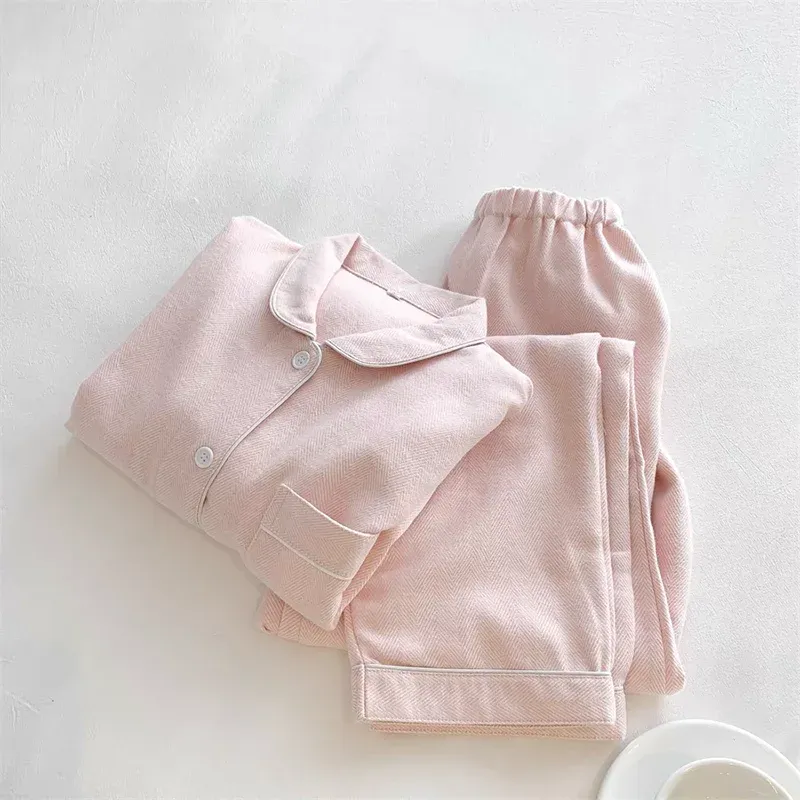 Luxury Unisex Pyjamas Men Women's Sleepwear Sets Korean Style Cotton Pajamas Women Lounge Wear Set Pajamas for Couples - Image 4