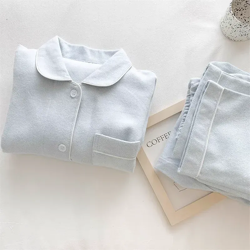 Luxury Unisex Pyjamas Men Women's Sleepwear Sets Korean Style Cotton Pajamas Women Lounge Wear Set Pajamas for Couples - Image 5