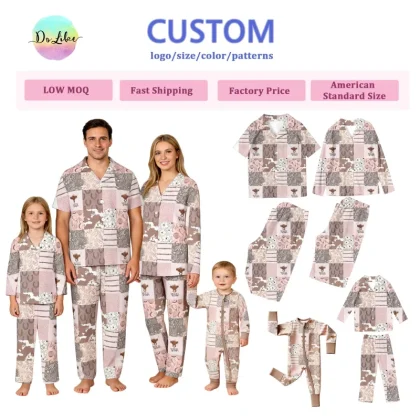 Bamboo Fiber Cloths Bamboo Pajamas Long Sleeve Kids Pajama Baby Rompers Men Women Sleepwear Family Matching Loungewear