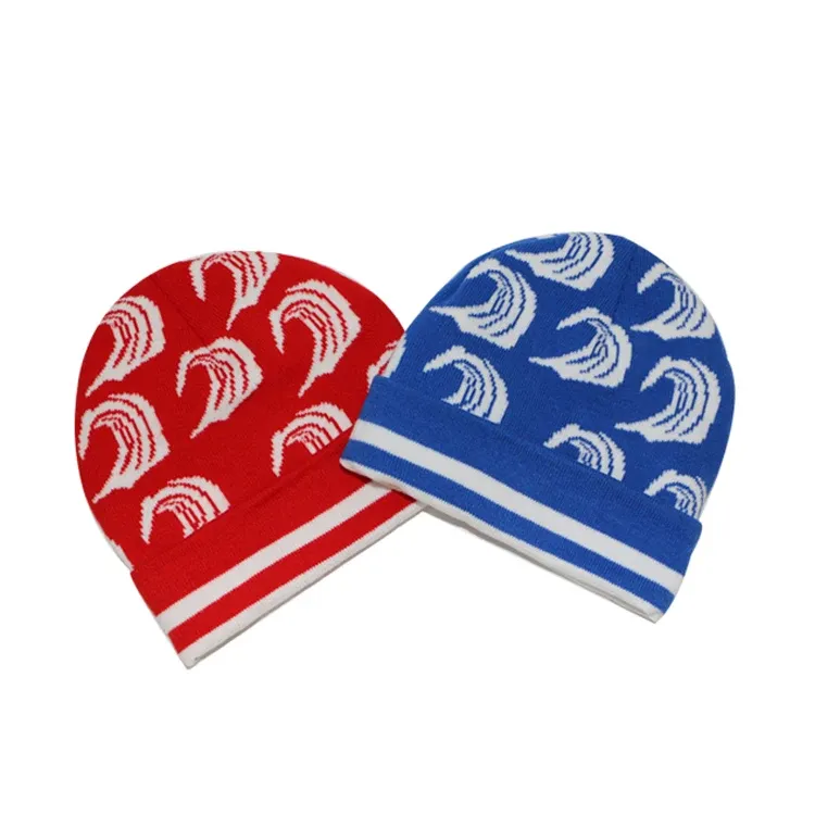 Autumn Winter Jacquard Knitted Hat for Men Women Designer Bonnet Character Pattern Warm Gorras Cuffed Beanie - Image 4