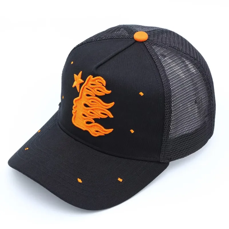 Hellstar Studio Rhinestone-Embroidered Cotton 6-Panel Baseball Cap | Mens/Womens Unisex Sports Hip-Hop Adjustable Snapback - Image 2