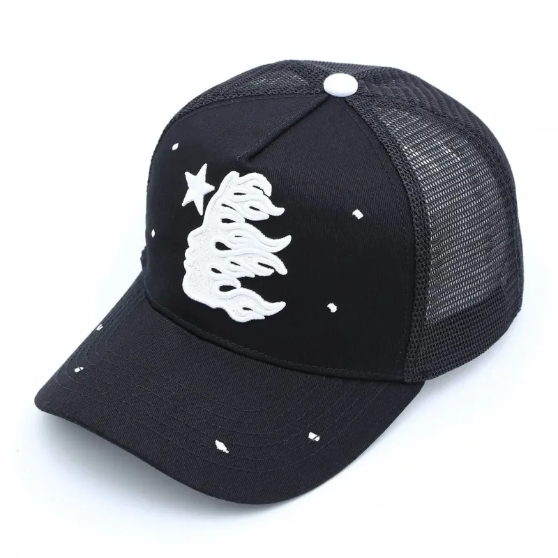 Hellstar Studio Rhinestone-Embroidered Cotton 6-Panel Baseball Cap | Mens/Womens Unisex Sports Hip-Hop Adjustable Snapback - Image 3