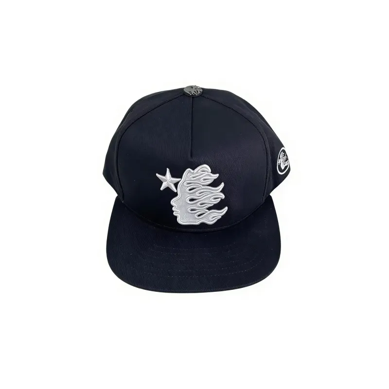 Hellstar Studio Rhinestone-Embroidered Cotton 6-Panel Baseball Cap | Mens/Womens Unisex Sports Hip-Hop Adjustable Snapback - Image 4