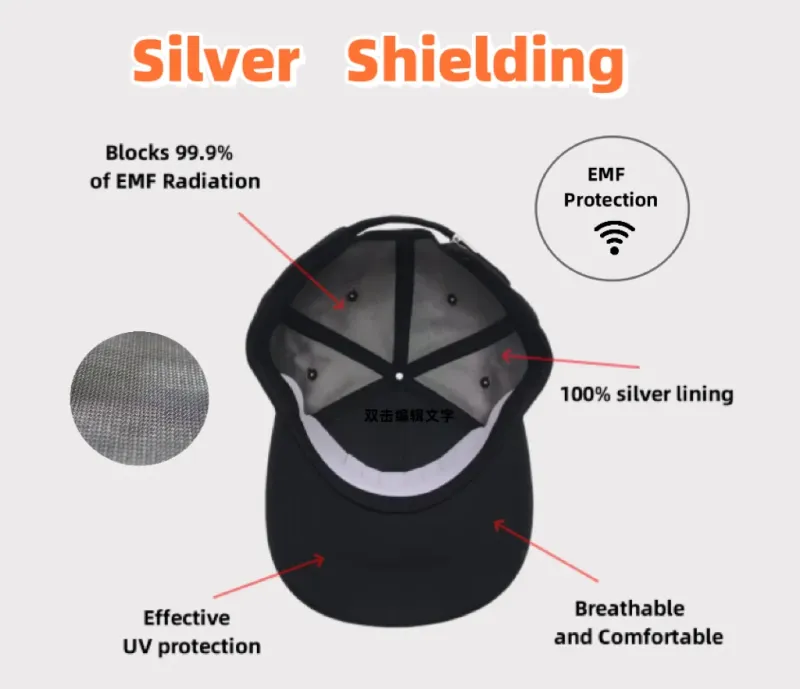 EMF Shielding Baseball Cap Logo Anti 5G WiFi Electromagnetic Radiation Protection Hat for Men Women Daily Office - Image 2