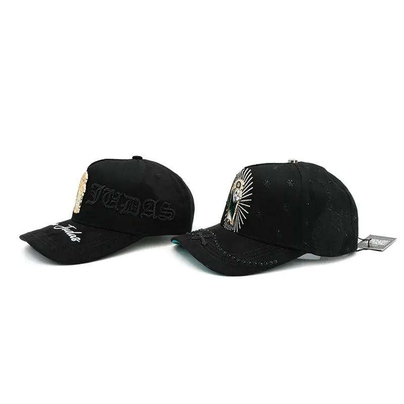 high quality Hot Selling San Judas metal Embroidery logo Rhinestone Adjustable unisex Baseball Cap for man women - Image 2