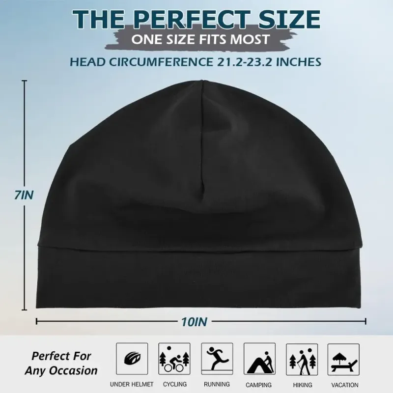 Headshion 2-Pack Lightweight 100% Cotton Beanie Sleep Hats 3D Embroidery Skull Caps for Men & Women Breathable Helmet Liner - Image 5