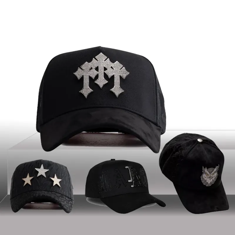 New Arrival SCREAM 5 Panel Vintage Baseball Cap High Quality Original Barbas Hats with Chrome Beads Gorras for Men and Women - Image 2