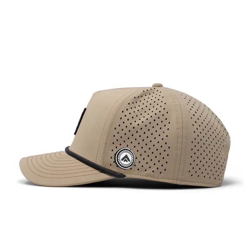 High Quality Laser Cut Hole Water-Resistant Breathable Fashion Canvas Baseball Caps Unisex 5 Panel Performance Cycling Golf - Image 4