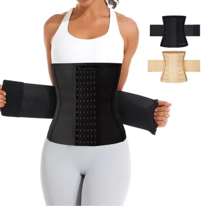 Women Summer Adjustable Breathable Double Layer Neoprene Advanced Protection Waist Trainer Abdomen Belt Hook Loop Closure
