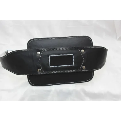 Genuine Leather Heavy Duty Powerlifting Belt Real Metal Chain Advanced Protection Curved Design Support Support