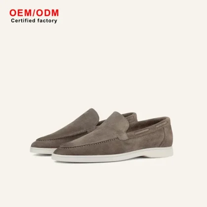 Handcrafted Premium Cashmere Upper Rubber Sole Slip-On Loafers Breathable Waterproof British Retro Style Casual Business Men's