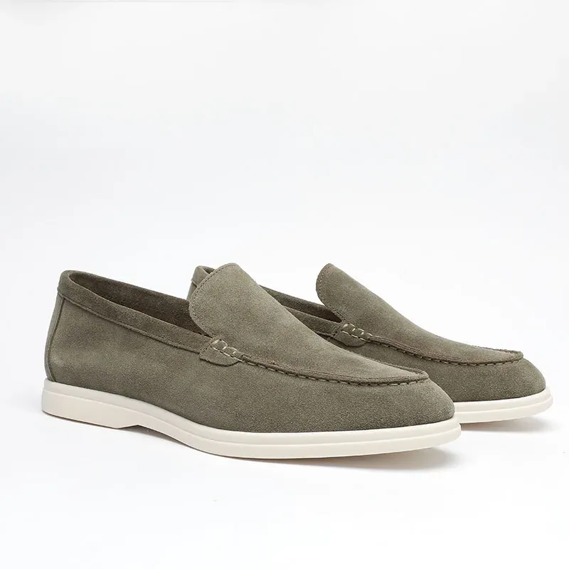 Men's Genuine Hand-Made Cow Leather Casual Shoes High Quality Suede Loafers Shoes for Men
