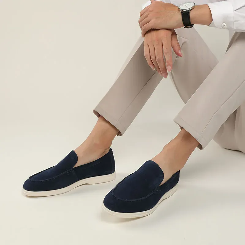 Men's Genuine Hand-Made Cow Leather Casual Shoes High Quality Suede Loafers Shoes for Men - Image 2