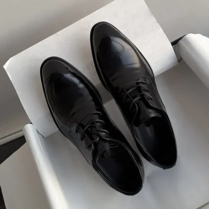 High-end Full Grain Cowhide Men Wedding Shoes Black Pointed Toe Full Leather Business Formal Premium Oxford Dress Shoes for Men