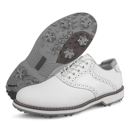 Professional Men's Spiked Golf Shoes Premium Leather Logo Anti-slip Stable Sport Sneakers Factory Wholesale