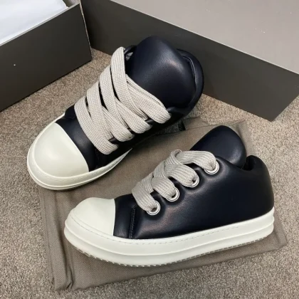 High Quality Men's Luxury Casual Leather Sneakers Big Lace Four Season Designer Shoes Height Increase Walking Style Shoes