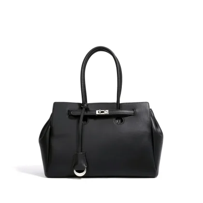 ODM 2026 Manufacturer Genuine Leather Women's Tote Bag Large Capacity Shoulder Bag with Zipper Closure