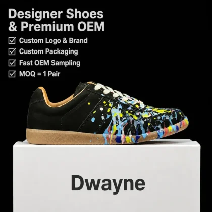 2026 Luxury Designer Shoe for Men Women High Quality Sneakers Black Paint Splatter Studio Edition Casual Walking Shoes