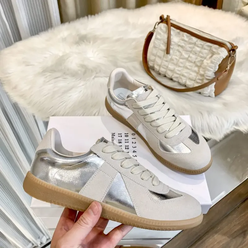 High-End Margiela MM6 for Dr for Lace-Up Shoes Mens Womens White Couples Genuine Leather Casual Sneakers Retro Niche - Image 2