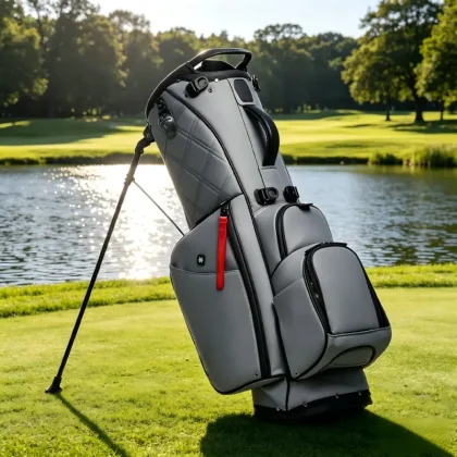 Premium Logo Golf Stand Bag14 Divider Portable Lightweight Eco-Friendly Waterproof Soft Leather Durable Golf Cart Bag