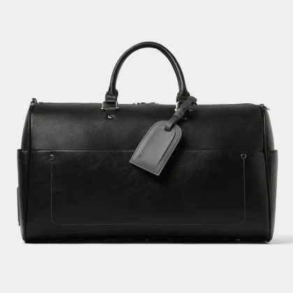 Affordable Price Factory Price Premium Quality Leather Sports Travel Bag Travelling Plain Solid Color Leather Duffle Bags