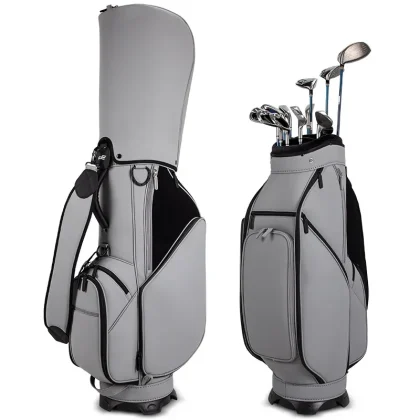 PLAYEAGLE/ Logo Premium PU Leather Golf Cart Bag with Umbrella Holder Zipper Pocket for Man and Women