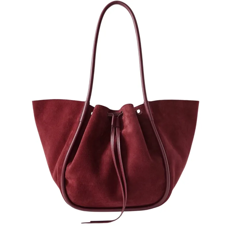 Premium Quality Genuine Leather Fashion Tote Bag Zipper Open Pouch Large Capacity Burgundy Shoulder Handbag Office Daily Use - Image 5