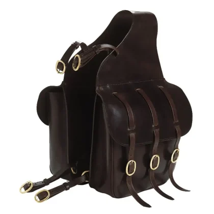 Y&Z High Premium Quality Genuine Leather Hand-Tooled Adjustable Western Riding Jumping Saddle Bags Durable
