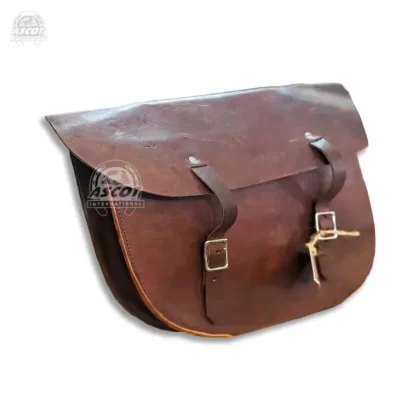 High Quality Genuine Leather Horse Riding Saddle Bag with Premium Fittings Hand Tooled Design